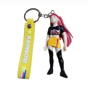 Rainbow Keychain with Fashion Doll